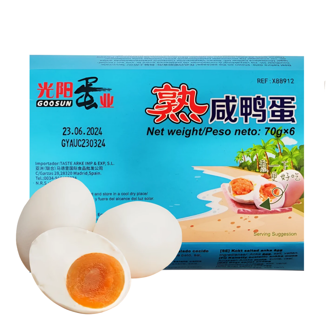 Kjøp Cooked Salted Duck Egg - Goosun, 6x65g - Fodda.no Asiatisk Nettbutikk - Rask levering i hele Norge