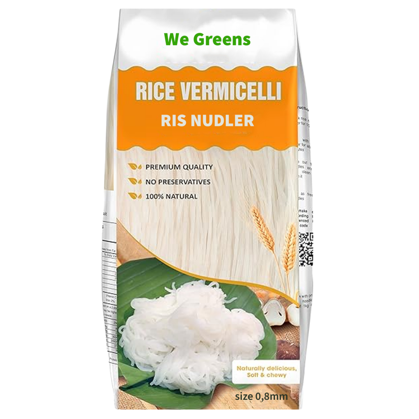 We Greens Vietnamesisk Vermicelli Risnudler (0,8mm), 375g