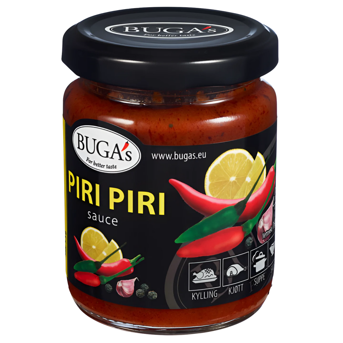 Kjøp Piri Piri Sauce - Buga’s, 160g - Fodda.no Asiatisk Nettbutikk - Rask levering i hele Norge