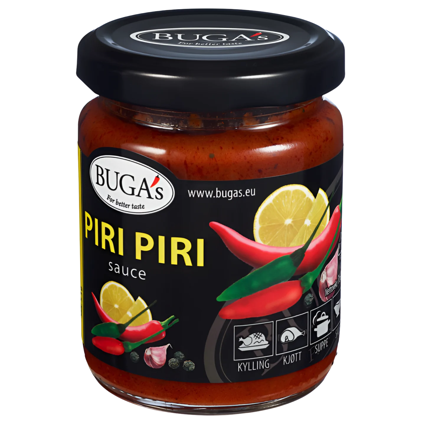 Kjøp Piri Piri Sauce - Buga’s, 160g - Fodda.no Asiatisk Nettbutikk - Rask levering i hele Norge