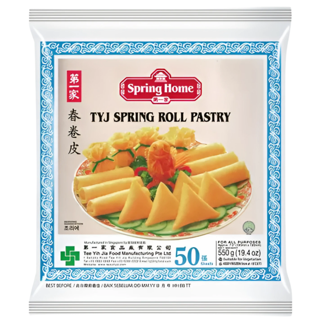 Kjøp TYJ Spring Roll Pastry - Spring Home, 550g - Fodda.no Asiatisk Nettbutikk - Rask levering i hele Norge