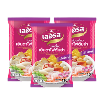 Kjøp Tom Yum Yentafo with Wide Rice Noodles - Lerros, 3x110g - Fodda.no Asiatisk Nettbutikk - Rask levering i hele Norge