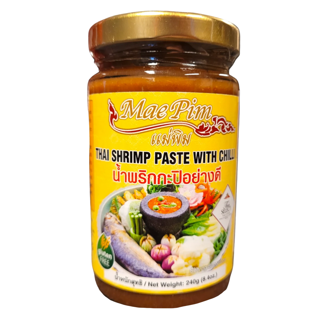 Kjøp Thai Shrimp Paste With Chili - MAE PIM, 240g - Fodda.no Asiatisk Nettbutikk - Rask levering i hele Norge