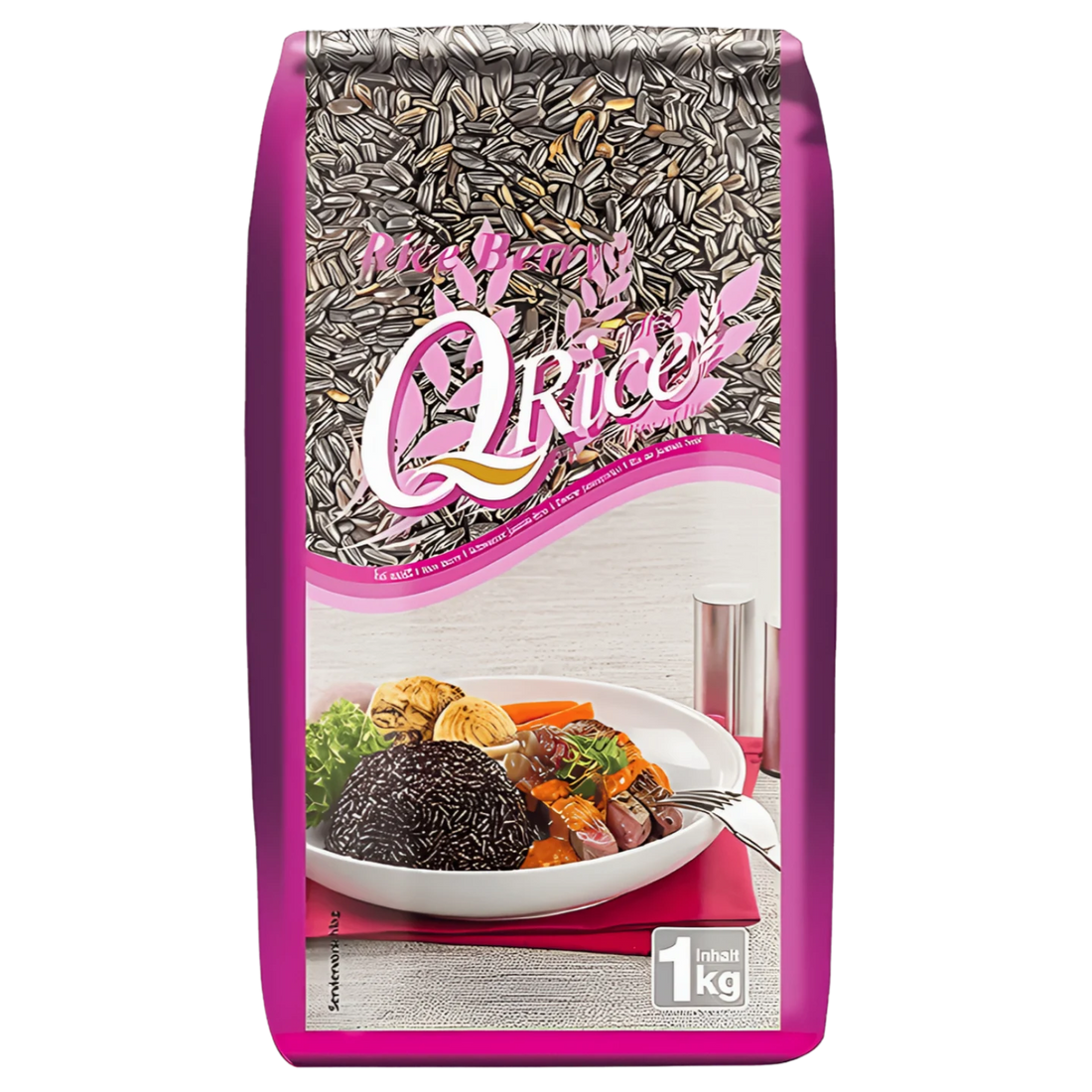 Kjøp Thai Riceberry Jasmine Rice - QRice, 1kg - Fodda.no Asiatisk Nettbutikk - Rask levering i hele Norge