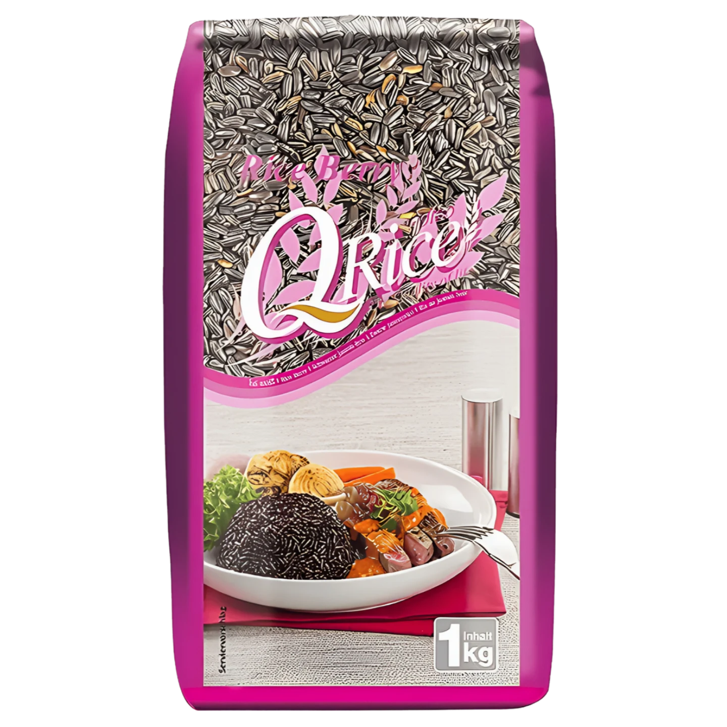 Kjøp Thai Riceberry Jasmine Rice - QRice, 1kg - Fodda.no Asiatisk Nettbutikk - Rask levering i hele Norge