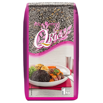 Kjøp Thai Riceberry Jasmine Rice - QRice, 1kg - Fodda.no Asiatisk Nettbutikk - Rask levering i hele Norge