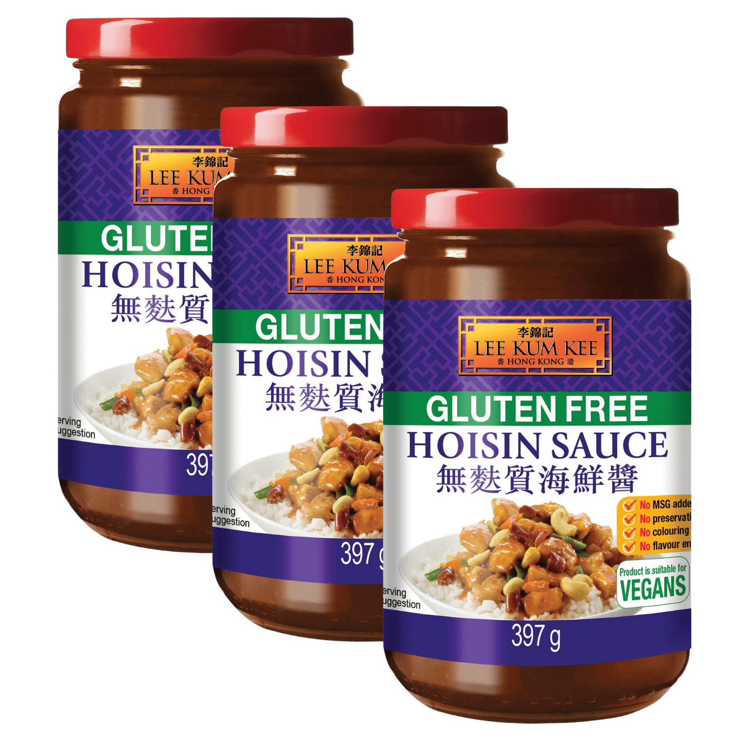 Kjøp Hoisin Sauce (Gluten-Free) - Lee Kum Kee, 3x397g - Fodda.no Asiatisk Nettbutikk - Rask levering i hele Norge