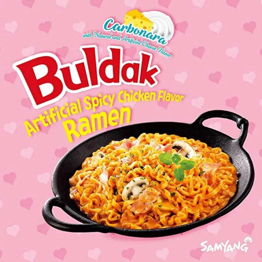 Kjøp Samyang Carbonara Ramen Spicy Chicken Buldak, 390g (3x130g) -  Fodda.no.